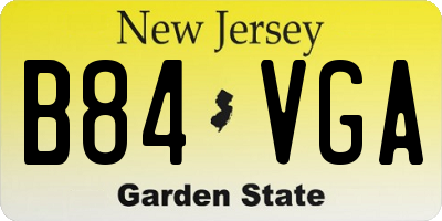 NJ license plate B84VGA