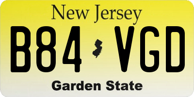 NJ license plate B84VGD