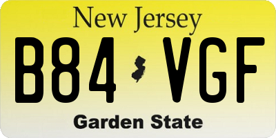 NJ license plate B84VGF