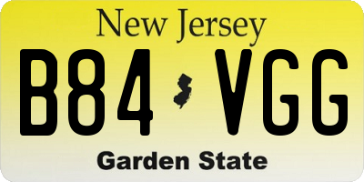 NJ license plate B84VGG