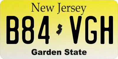 NJ license plate B84VGH