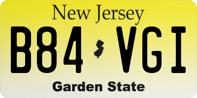 NJ license plate B84VGI