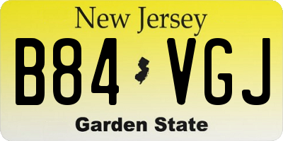 NJ license plate B84VGJ