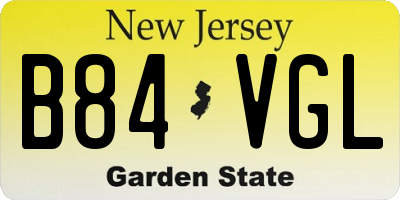 NJ license plate B84VGL