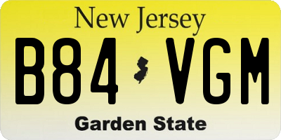 NJ license plate B84VGM