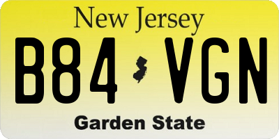 NJ license plate B84VGN