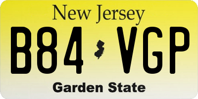 NJ license plate B84VGP