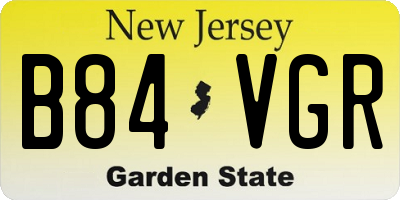 NJ license plate B84VGR