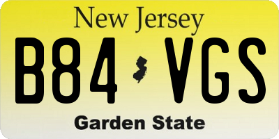 NJ license plate B84VGS