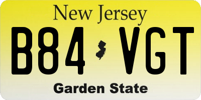 NJ license plate B84VGT