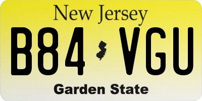 NJ license plate B84VGU