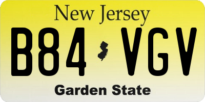 NJ license plate B84VGV