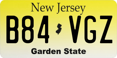 NJ license plate B84VGZ