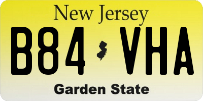 NJ license plate B84VHA