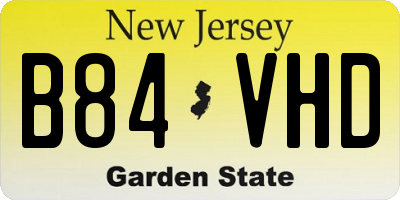 NJ license plate B84VHD