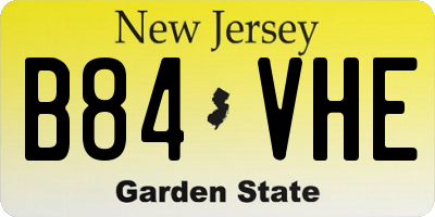 NJ license plate B84VHE