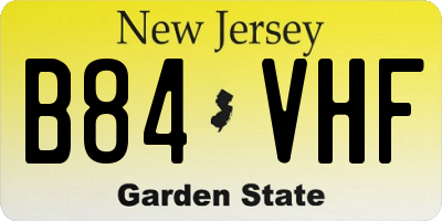 NJ license plate B84VHF