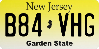 NJ license plate B84VHG