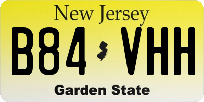 NJ license plate B84VHH
