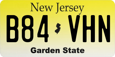 NJ license plate B84VHN