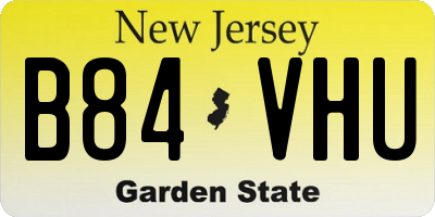 NJ license plate B84VHU
