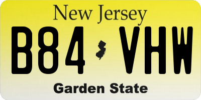 NJ license plate B84VHW