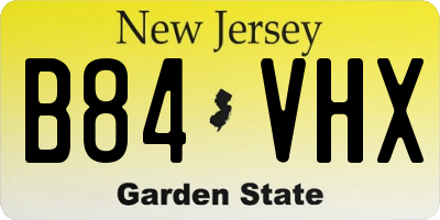 NJ license plate B84VHX