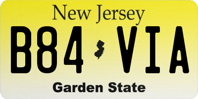 NJ license plate B84VIA