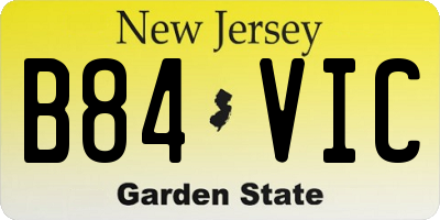NJ license plate B84VIC