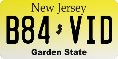 NJ license plate B84VID
