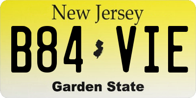 NJ license plate B84VIE