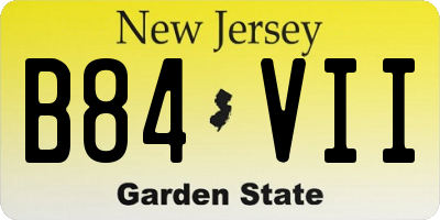 NJ license plate B84VII