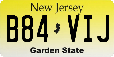 NJ license plate B84VIJ