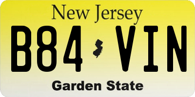 NJ license plate B84VIN