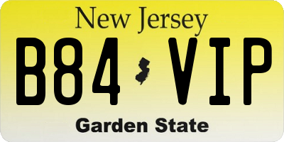NJ license plate B84VIP