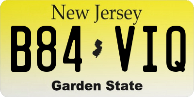 NJ license plate B84VIQ