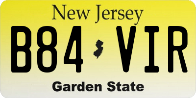 NJ license plate B84VIR