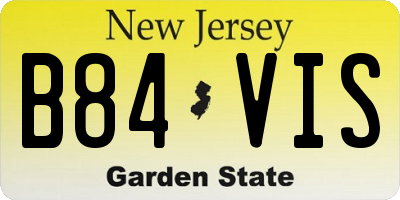 NJ license plate B84VIS