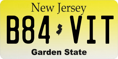 NJ license plate B84VIT