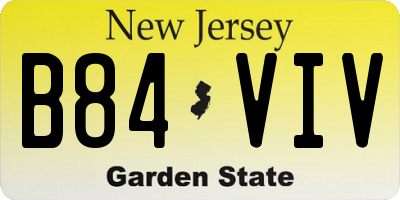 NJ license plate B84VIV