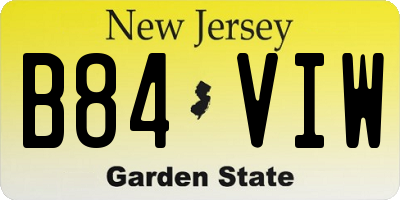 NJ license plate B84VIW