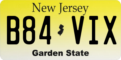 NJ license plate B84VIX