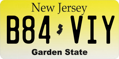 NJ license plate B84VIY