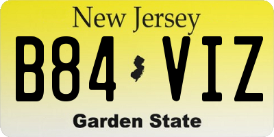NJ license plate B84VIZ