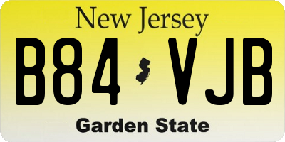 NJ license plate B84VJB