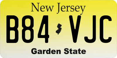 NJ license plate B84VJC