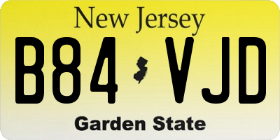 NJ license plate B84VJD