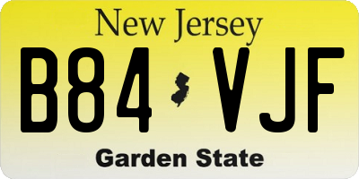 NJ license plate B84VJF