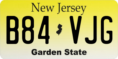NJ license plate B84VJG