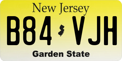 NJ license plate B84VJH